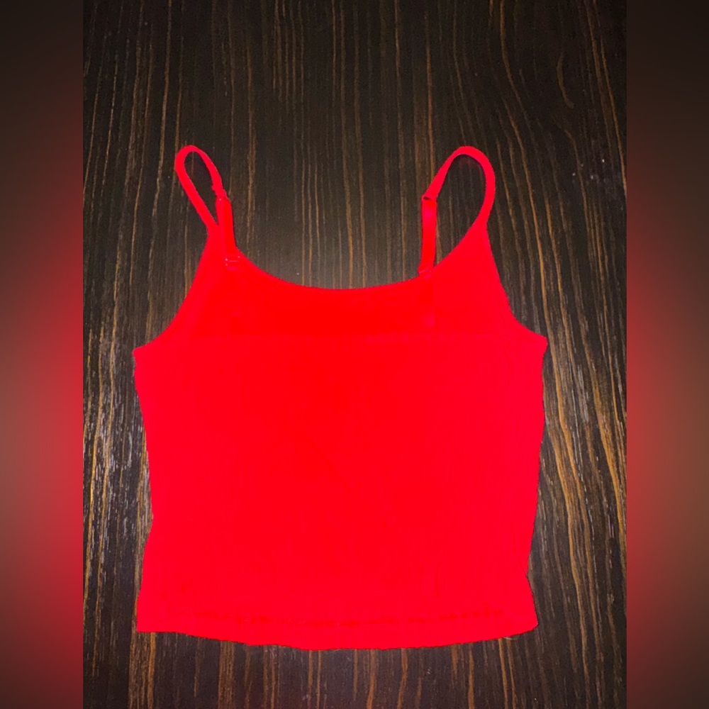 Old Navy Red Fitted Crop Camisole
